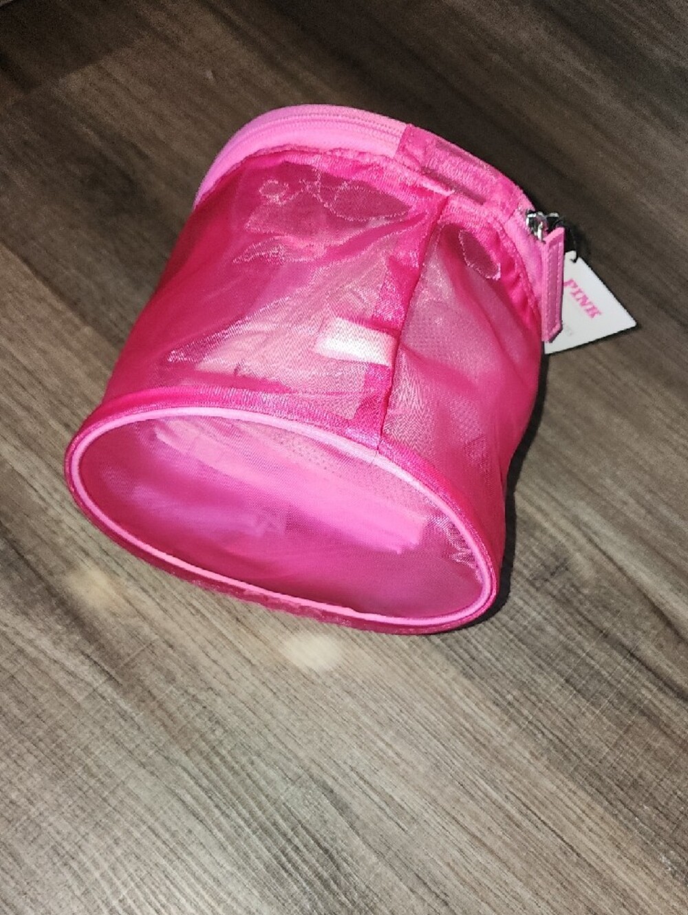 PINK Hot Pink Mesh Cosmetic Pouch - Picture 3 of 7